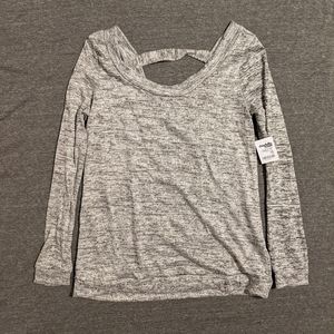 NWT Heather grey sweater with open back